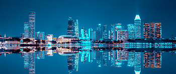 Singapore Skyline, Cityscape beauty, Blue hour wonder, Nightlife charm HD wallpaper