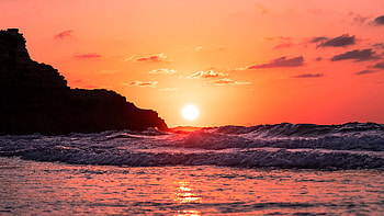 Waves Ocean Sunset , waves, ocean, sunset, nature, evening HD wallpaper