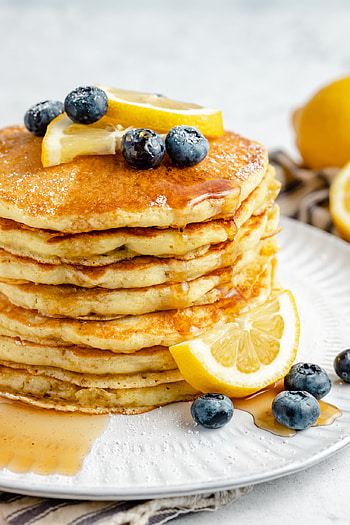 Lemon ricotta, Pancakes HD phone wallpaper