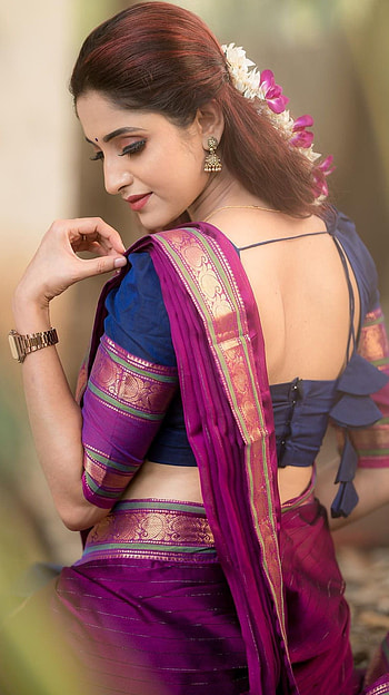 Ayesha, saree beauty HD phone wallpaper