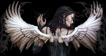 spiral_angel_wrap, wings, lady, white, 3d, fantasy, art, angel HD wallpaper