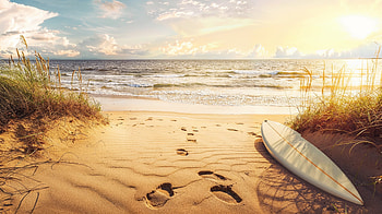Summer Surf Escape - Beach, summer, beach, sea, sand, surfing HD wallpaper