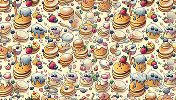 Delectable Pancake Feast, pancake, dessert, sweets, illustration HD wallpaper