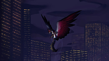Dragon Fox In The City, dragon, artist, artwork, digital-art, deviantart HD wallpaper