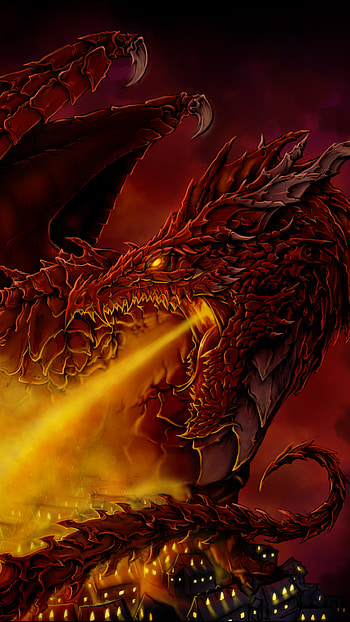 The city ender, fire, fantasy, dragon, Fire Dragon HD phone wallpaper
