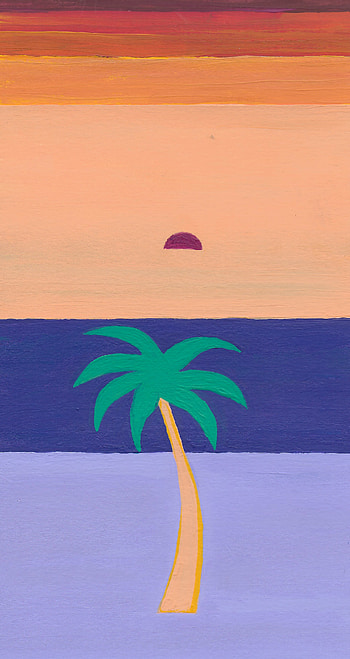 Palm, beach, retro sunset design., vaporwave, retro, vintage HD phone wallpaper