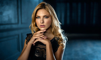 Carla, face, girl, blonde, damian piorko, woman HD wallpaper