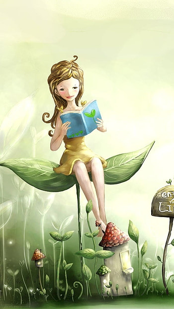 A Cute, Little Fairy, Painting HD phone wallpaper