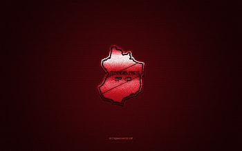 Iwaki FC, Japanese football club, red logo, red carbon fiber background, J3 League, football, Fukushima, Japan, Iwaki FC logo HD wallpaper