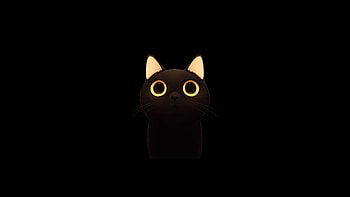 Cute Cat Minimal , cat, minimalism, minimalist, dark, black, artist, artwork, digital-art HD wallpaper