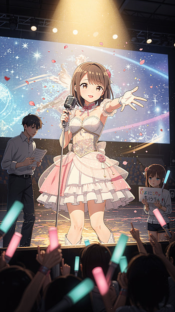 Idol Spotlight | Starlit Stage | Glowstick Serenade | Dreamstage Debut | Spotlight Promise, singer, micro HD phone wallpaper