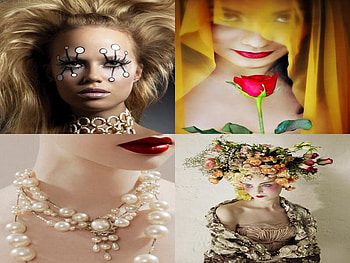 vintage, pearls, flowers, collage HD wallpaper
