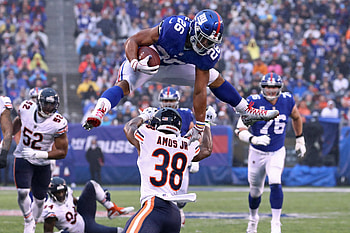 Chicago Bears vs NY Giants, Saquon Barkley HD wallpaper