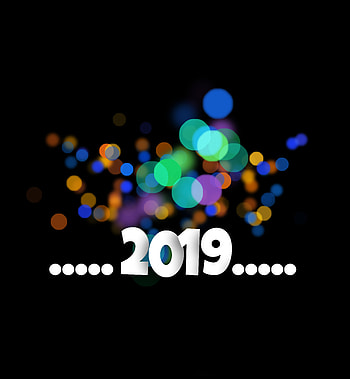 Bokeh, typography, new year 2019 HD phone wallpaper
