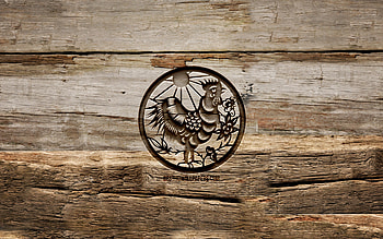 Rooster zodiac sign, , chinese zodiac, carving signs, Chinese calendar, Rooster zodiac, wooden backgrounds, Chinese Zodiac Signs, creative, Rooster HD wallpaper