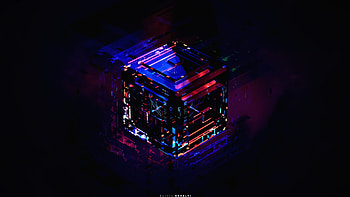 3D dark-colorful cube, abstract HD wallpaper