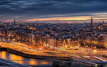 Amsterdam Skyline, Travels, Dutch Capital, Beautiful Views HD wallpaper