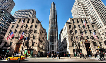 Rockefeller Center, NYC landmark, Urban background, Cityscape HD wallpaper