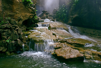Nature, Stones, Waterfall, Flow, Plate, Stream, Haze, Slabs, Jet, Jets HD wallpaper