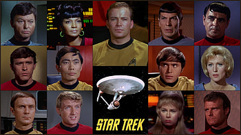 Star Trek Anniversary, Uhura, Sulu, Chapel, Star Trek, Chekov, Rand, Spock, Enterprise, McCoy, Scotty, Kirk HD wallpaper