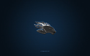 Saint John Sea Dogs, Canadian hockey club, QMJHL, blue logo, blue carbon fiber background, Quebec Major Junior Hockey, hockey, Quebec, Canada, Saint John Sea Dogs logo HD wallpaper