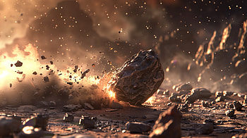 Majestic Meteorite Impact, meteorite HD wallpaper