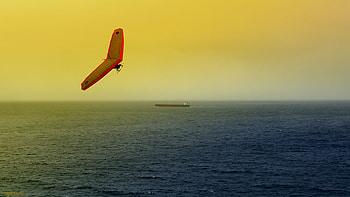 Ocean sunset, Vibrant colors, Newcastle ship, Aerial view HD wallpaper