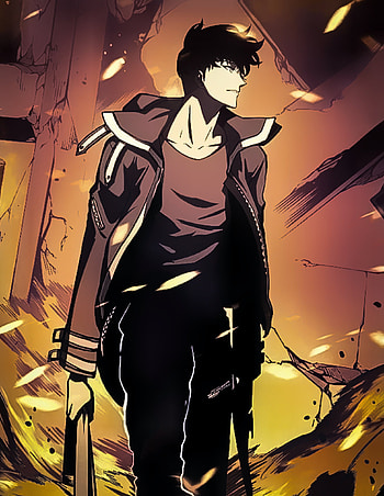 Sung Jin woo, art, cartoon HD phone wallpaper