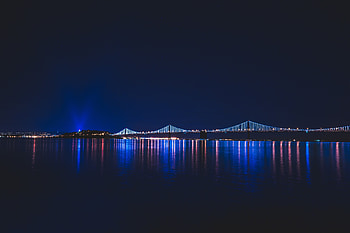 Cities, Rivers, Night, City, Bridge HD wallpaper