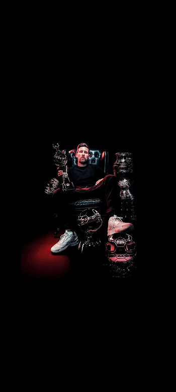Messi, amoled, dark HD phone wallpaper