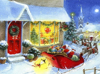 Christmas - noel, winter, colorful, color, christmas, beautiful, village HD wallpaper