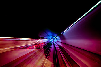 Tunnel, turn, motion blur, backlight HD wallpaper