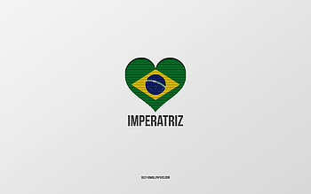 I Love Imperatriz, Brazilian cities, Day of Imperatriz, gray background, Imperatriz, Brazil, Brazilian flag heart, favorite cities, Love Imperatriz HD wallpaper