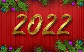 2022 golden glitter digits, , Happy New Year 2022, red wooden backgrounds, 2022 concepts, 3D art, 2022 new year, 2022 on red background, 2022 year digits, 2022 golden 3D digits HD wallpaper