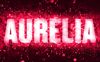 Happy Birtay Aurelia, , pink neon lights, Aurelia name, creative, Aurelia Happy Birtay, Aurelia Birtay, popular american female names, with Aurelia name, Aurelia HD wallpaper