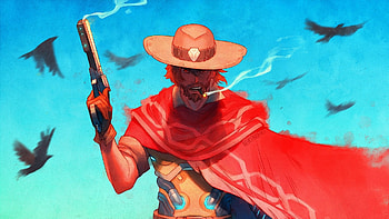 Overwatch, Mccree, game, cowboy HD wallpaper