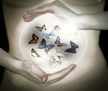 BUTTERFLIES IN MY BELY, sexi, btterflies, animals, woman HD wallpaper