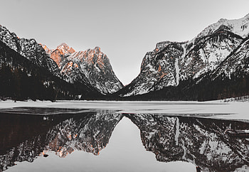 Landscape, Nature, Mountains, Snow, Lake, Reflection HD wallpaper