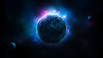 Planets, dark space, fantasy, artwork HD wallpaper