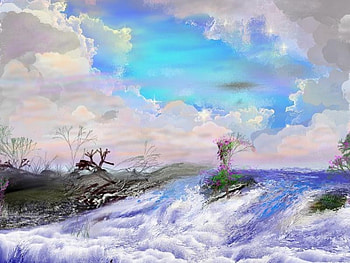 after a big storm, clouds, river, sky, water HD wallpaper