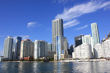 Miami Beach Skyline, Liberal landscape, Travels, Florida city lights HD wallpaper