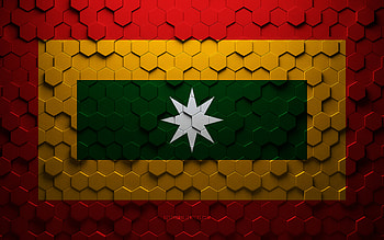 Flag of Barranquilla, honeycomb art, Barranquilla hexagons flag, Barranquilla 3d hexagons art, Barranquilla flag HD wallpaper