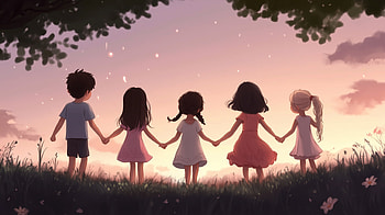 Holding Hands at Dusk: of Friends United, friend, friends HD wallpaper