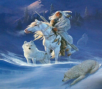 whitewolf, indian, white horse, warrior HD wallpaper