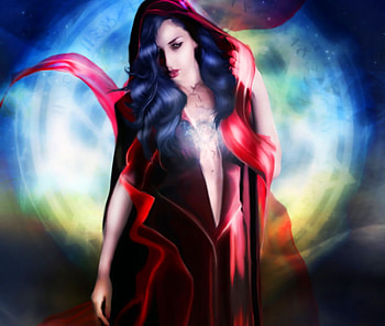 Fantasy, colors, girl, red HD wallpaper