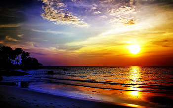 Nature, Landscape, Sunset, Sea HD wallpaper