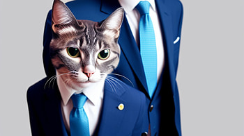 A cat in a suit and tie, AI Art, tie, suit, Animal, cat HD wallpaper