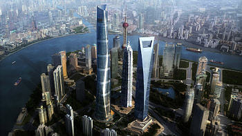 Shanghai World Financial Center, Shanghai Tower, High-quality , Skyscraper backgrounds HD wallpaper