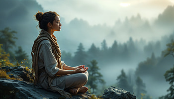 Serenity in Nature: Mindfulness, meditation, nature, woman, mountain HD wallpaper