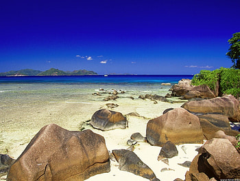 Landscape, Stones, Sky, Sea HD wallpaper